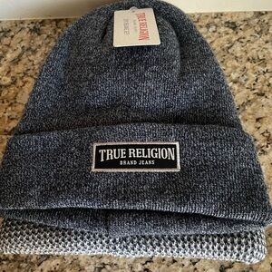 New 2 True Religion Navy Knit Beanies